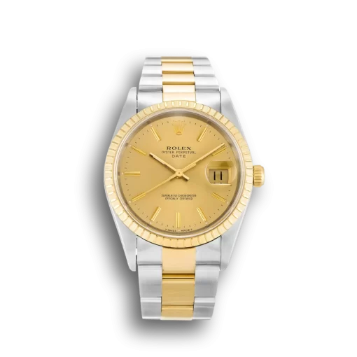 Rolex Oyster Perpetual Date 34mm Champagne 15223