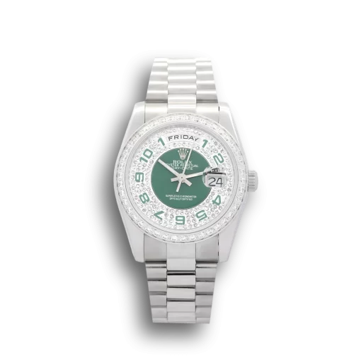 Rolex Day-Date Green and Silver Dial 118346
