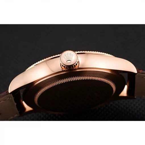 Swiss Rolex Cellini Time Gold Case White Dial Brown Leather Bracelet  622655 - 图片 8