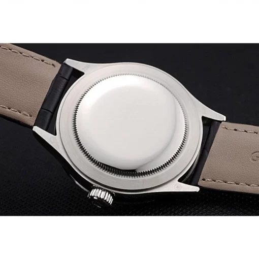 Swiss Rolex Cellini Time Silver Case White Dial Black Leather Bracelet  622653 - 图片 8