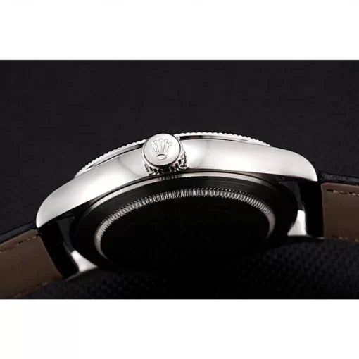 Swiss Rolex Cellini Time Silver Case White Dial Black Leather Bracelet  622653 - 图片 9