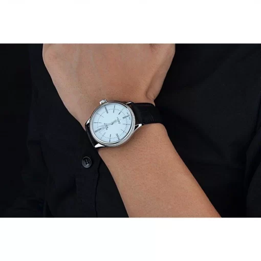 Swiss Rolex Cellini Time Silver Case White Dial Black Leather Bracelet  622653 - 图片 10