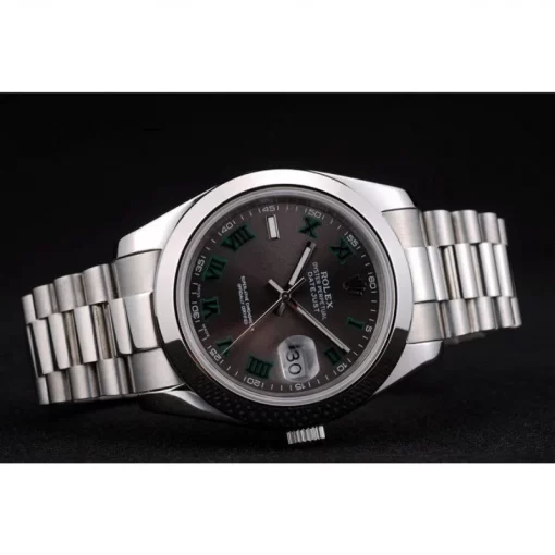 Swiss Rolex DateJust Polished Stainless Steel Bezel Grey Dial 42000 - 图片 4