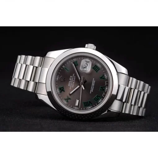 Swiss Rolex DateJust Polished Stainless Steel Bezel Grey Dial 42000 - 图片 5
