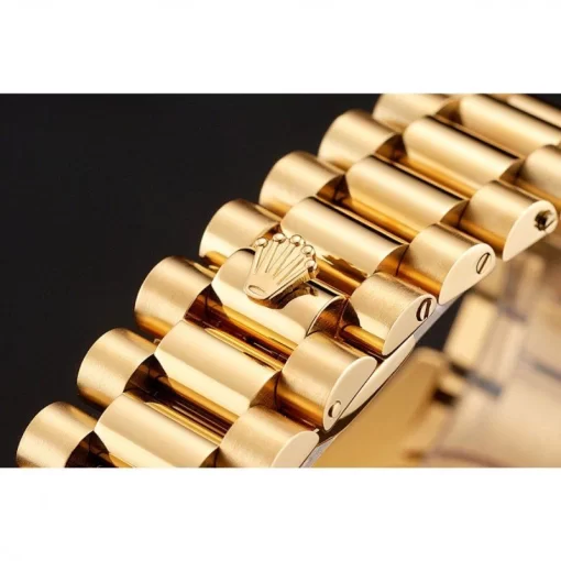Swiss Rolex Day-Date Diamonds And Rubies Black Dial Yellow Gold Bracelet 1454101 - 图片 6