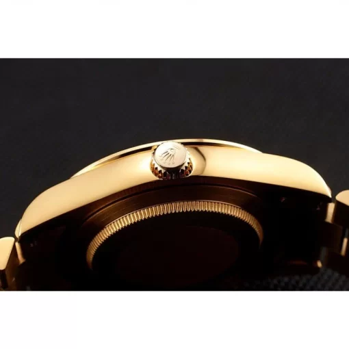 Swiss Rolex Day-Date Diamonds And Rubies Black Dial Yellow Gold Bracelet 1454101 - 图片 9