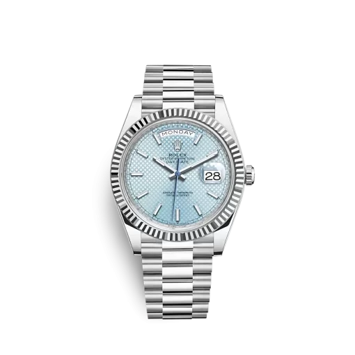Rolex Day-Date 228236 40mm Ice blue, diagonal motif
