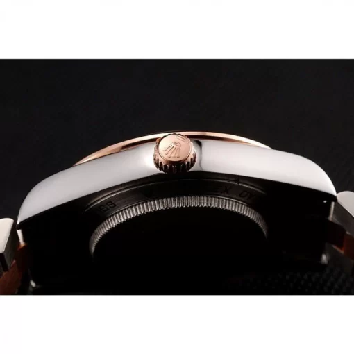 Swiss Rolex Day-Date Diamonds Bezel White Dial Rose Gold And Staineless Steel Bracelet 1454108 - 图片 9