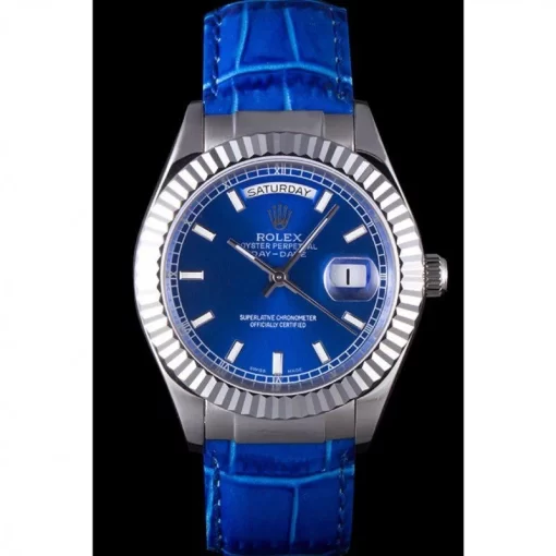 Swiss Rolex Day-Date Oyster Collection Blue Leather Band 621490 - 图片 2