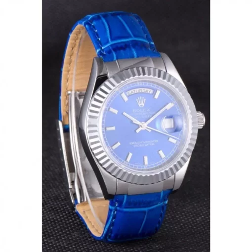 Swiss Rolex Day-Date Oyster Collection Blue Leather Band 621490 - 图片 3