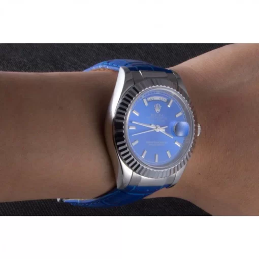 Swiss Rolex Day-Date Oyster Collection Blue Leather Band 621490 - 图片 9