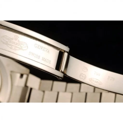 Swiss Rolex Day-Date Gold Stainless Steel Ribbed Bezel Black Dial 41998 - 图片 7