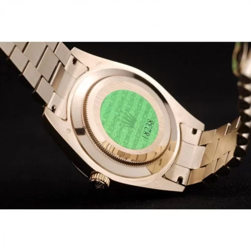 Swiss Rolex Day-Date Gold Stainless Steel Ribbed Bezel Black Dial 41998 - 图片 8