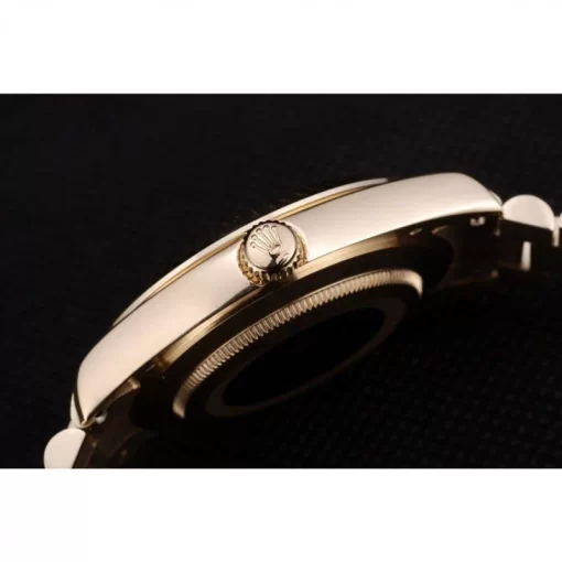 Swiss Rolex Day-Date Gold Stainless Steel Ribbed Bezel Black Dial 41998 - 图片 9