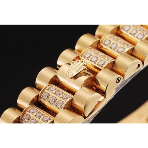 Swiss Rolex Day-Date Yellow Gold Diamond Pave - 图片 6