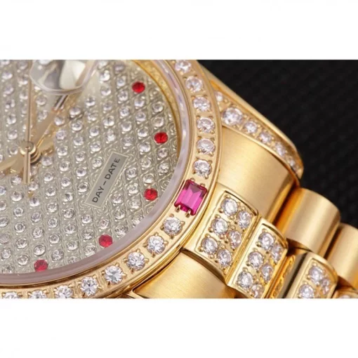 Swiss Rolex Day-Date Diamonds Yellow Gold-SRL184 621614 - 图片 10