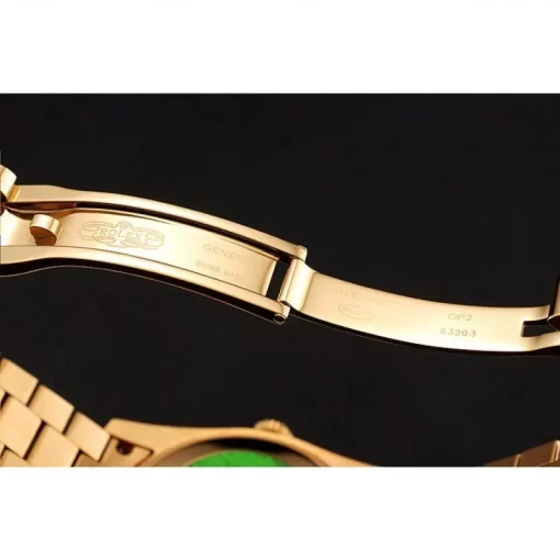 Swiss Rolex Day-Date Diamond Pave White Dial Gold Diamond Bracelet 1453958 - 图片 6