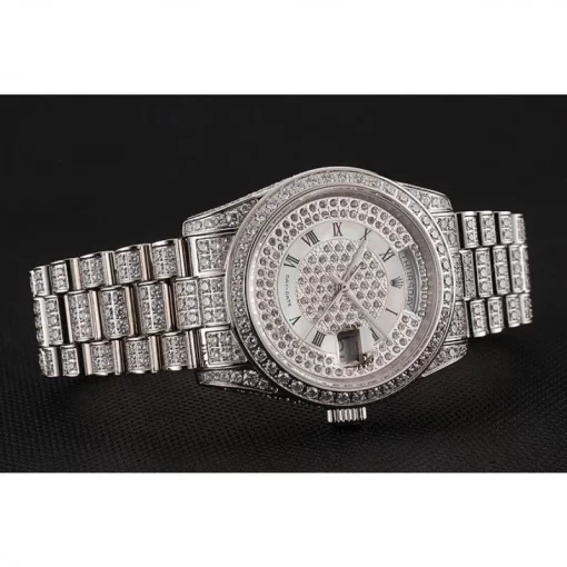 Swiss Rolex Day-Date Diamond Pave Dial Diamond Case Diamond Bracelet 1453950 - 图片 4