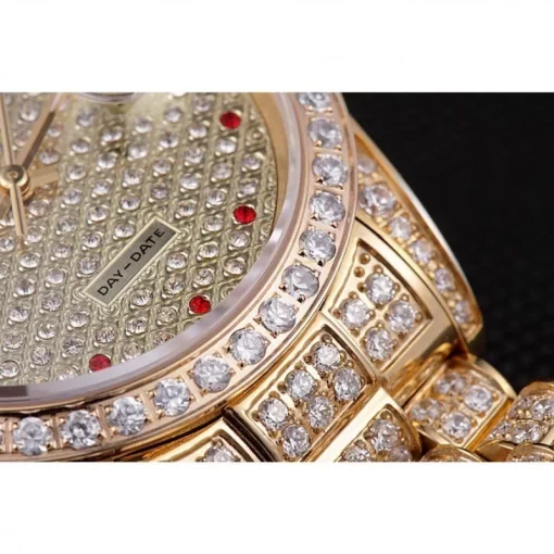 Swiss Rolex Day-Date Diamonds Yellow Gold-SRL185 621615 - 图片 10
