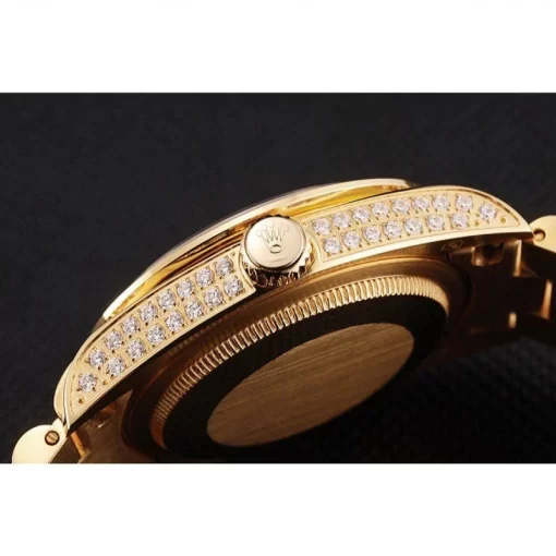 Swiss Rolex Day-Date Yellow Gold Full Diamond Pave - 图片 9