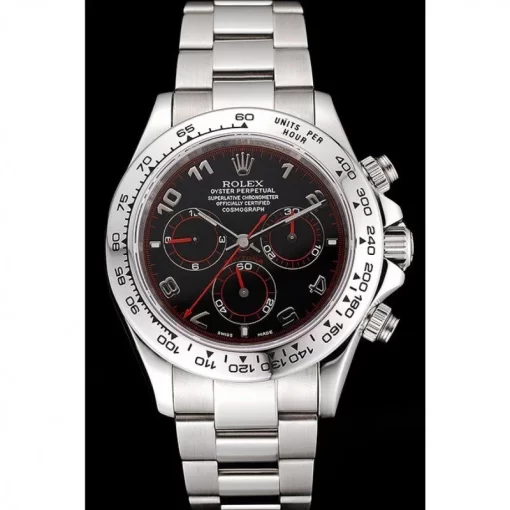 Swiss Rolex Daytona Stainless Steel Bracelet Black Dial 80296 - 图片 2