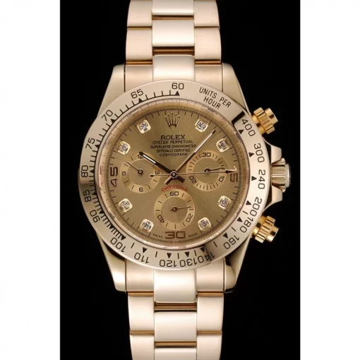 Rolex Cosmograph Daytona Brown Dial Diamond Numerals Gold Case And Bracelet 1454245 - 图片 2