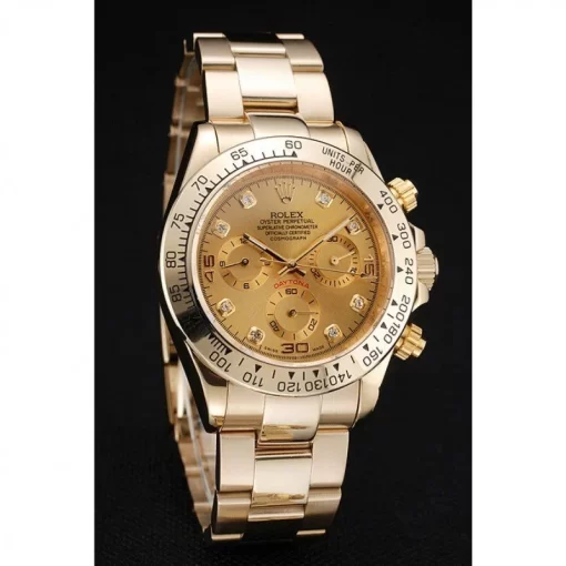 Rolex Cosmograph Daytona Brown Dial Diamond Numerals Gold Case And Bracelet 1454245 - 图片 3