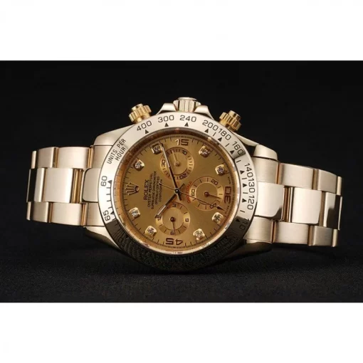 Rolex Cosmograph Daytona Brown Dial Diamond Numerals Gold Case And Bracelet 1454245 - 图片 4