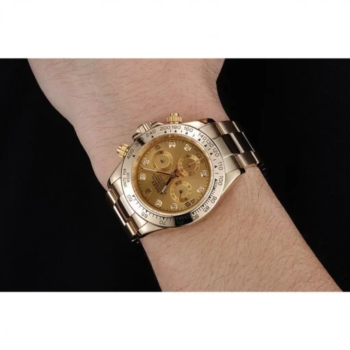 Rolex Cosmograph Daytona Brown Dial Diamond Numerals Gold Case And Bracelet 1454245 - 图片 9