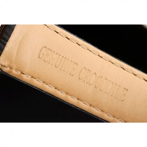 Rolex Daytona Gold Case Blue Dial Black Leather Strap - 图片 9