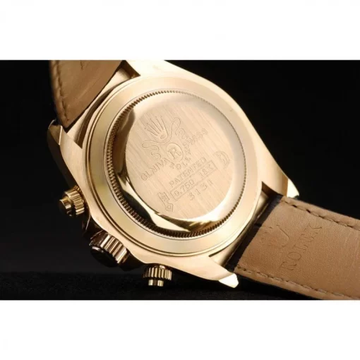 Rolex Daytona Gold Case Blue Dial Black Leather Strap - 图片 10