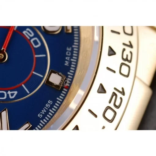 Rolex Daytona Gold Case Blue Dial Black Leather Strap - 图片 11