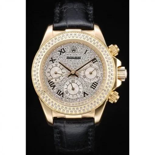 Rolex Daytona Lady Gold Case Crystal Studded Bezel Crystal Studded Dial 98238 - 图片 2