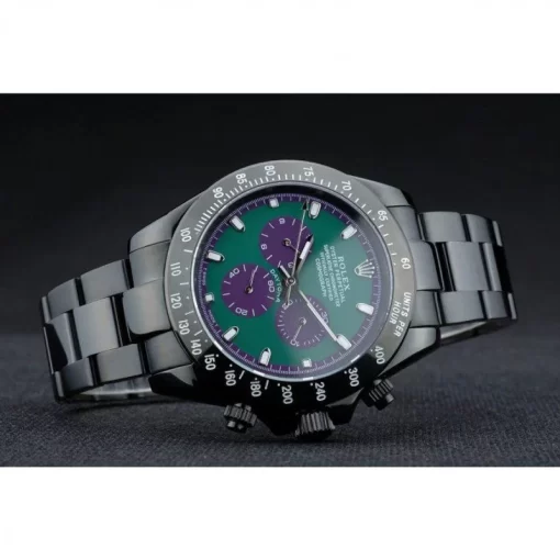 Rolex Daytona Black Ion Plated Tachymeter Black Stainless Steel Strap Green Dial 80246 - 图片 4