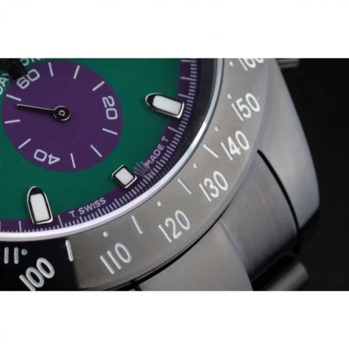 Rolex Daytona Black Ion Plated Tachymeter Black Stainless Steel Strap Green Dial 80246 - 图片 10