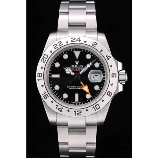 Rolex Swiss Explorer Stainless Steel Bezel Black Dial Watch - 图片 2