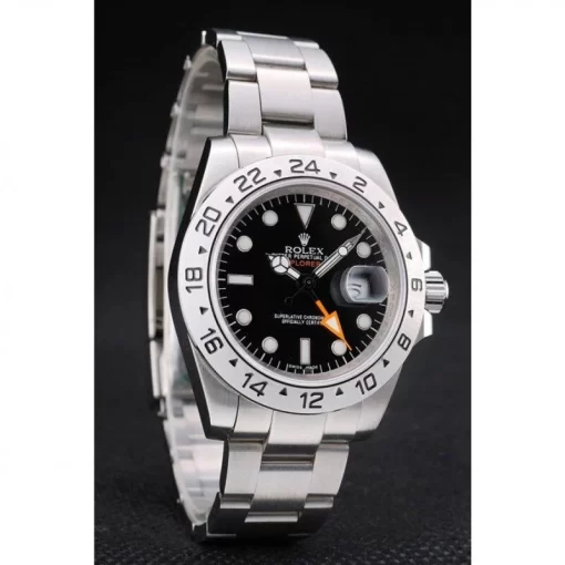Rolex Swiss Explorer Stainless Steel Bezel Black Dial Watch - 图片 3