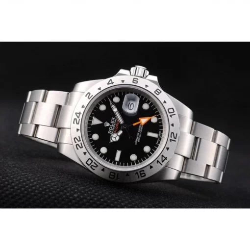 Rolex Swiss Explorer Stainless Steel Bezel Black Dial Watch - 图片 5