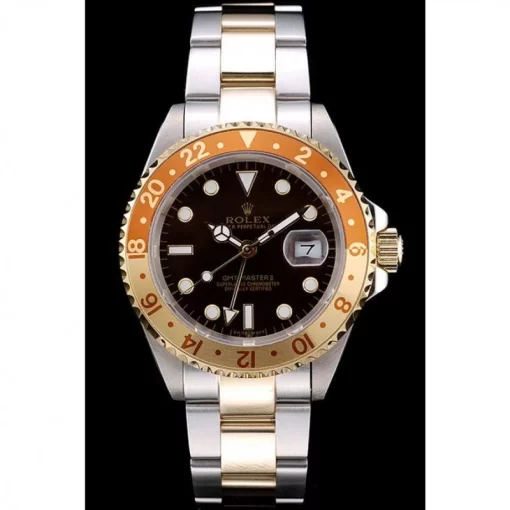 Rolex GMT Master II Gold Colored Ceramic Bezel Brown Dial Watch - 图片 2