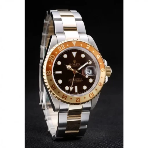 Rolex GMT Master II Gold Colored Ceramic Bezel Brown Dial Watch - 图片 3