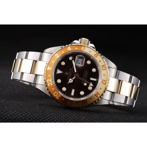 Rolex GMT Master II Gold Colored Ceramic Bezel Brown Dial Watch - 图片 5