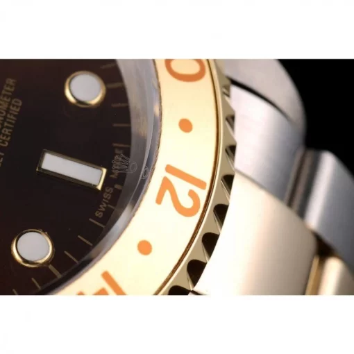 Rolex GMT Master II Gold Colored Ceramic Bezel Brown Dial Watch - 图片 6