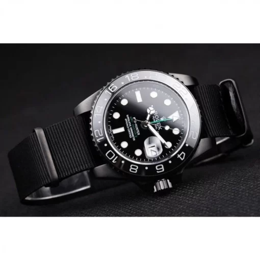 Swiss Rolex GMT Master II Pro-Hunter Black Fabric Strap Black Dial - 图片 4