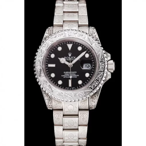 Swiss Rolex Submariner Skull Limited Edition Black Dial White Case And Bracelet 1454093 - 图片 2