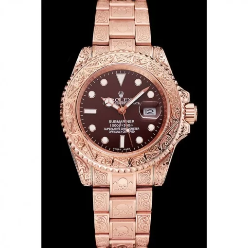 Swiss Rolex Submariner Skull Limited Edition Brown Dial Rose Gold Case And Bracelet 1454087 - 图片 2