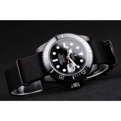 Swiss Rolex Submariner Pro-Hunter Black Fabric Strap Black Dial - 图片 4
