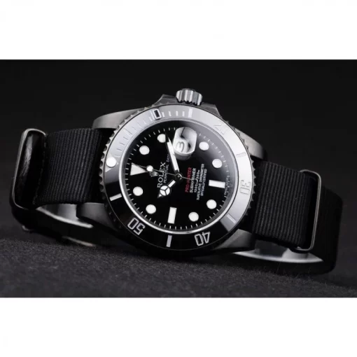 Swiss Rolex Submariner Pro-Hunter Black Fabric Strap Black Dial - 图片 5