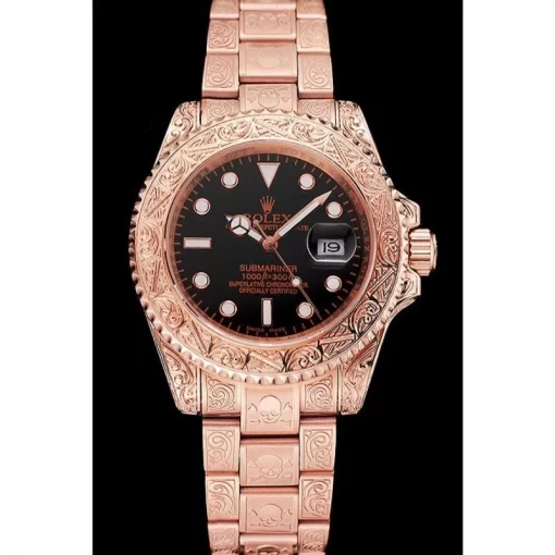 Swiss Rolex Submariner Skull Limited Edition Black Dial Rose Gold Case And Bracelet 1454086 - 图片 2