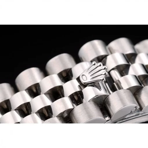 Swiss Rolex DateJust Stainless Steel Ribbed Bezel Flower Silver Dial 42001 - 图片 5