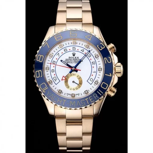 Rolex Yacht-Master II White Dial Blue Bezel Gold Bracelet 622271 - 图片 2